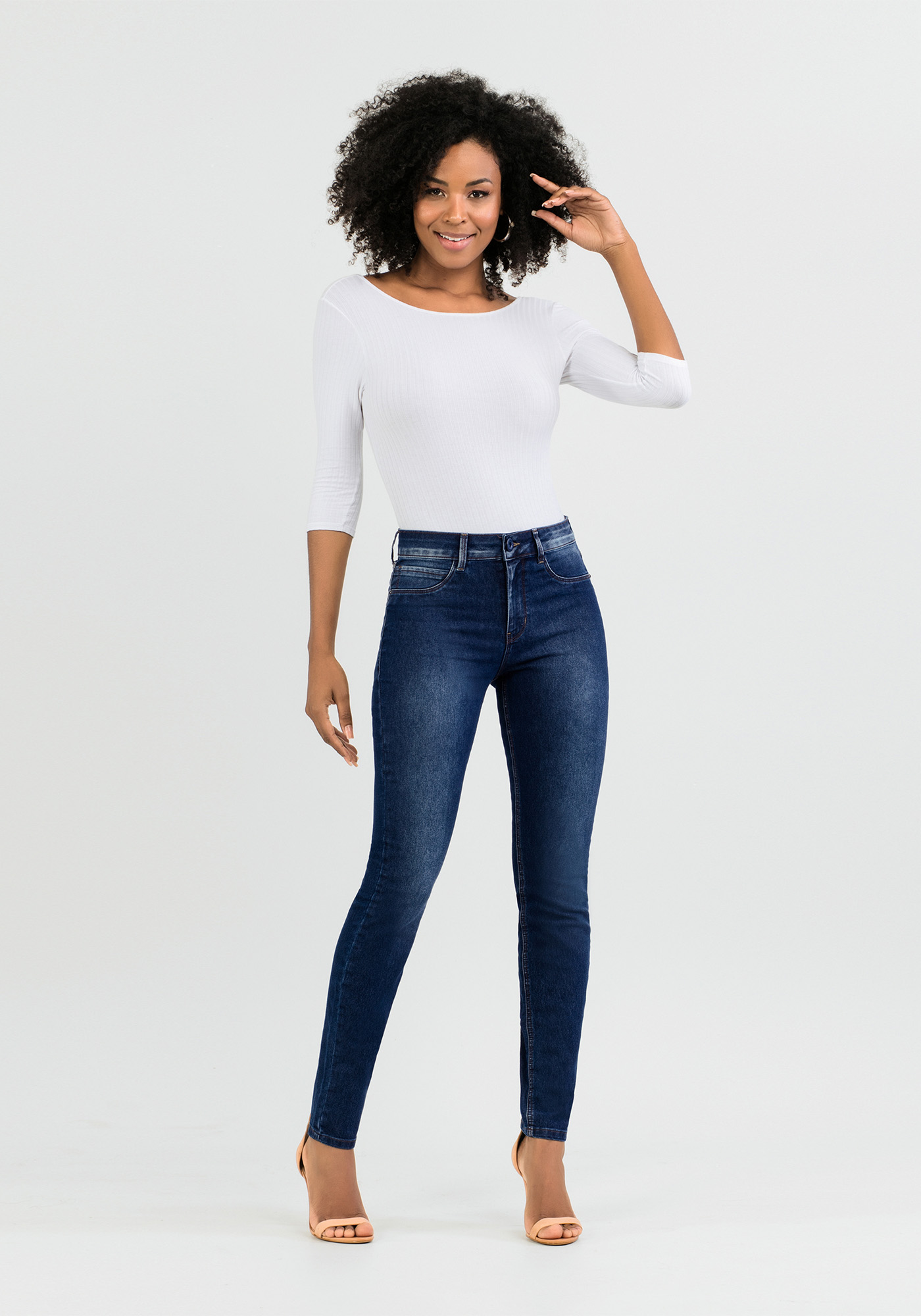 Calça Skinny Jeans Cintura Média | Lunender